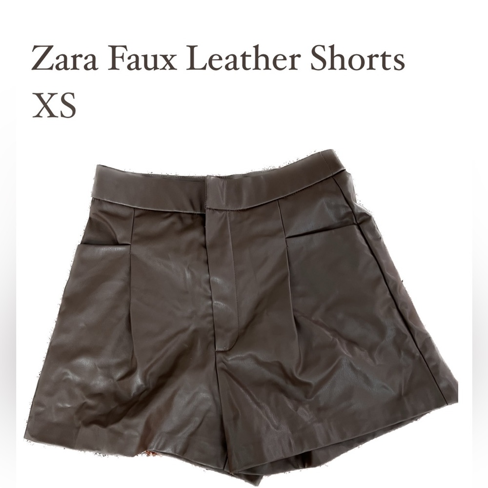 Zara Brown Leather Shorts